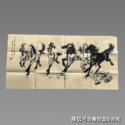 被誉为中国现代画圣：徐悲鸿款《群马图》_搜狐网