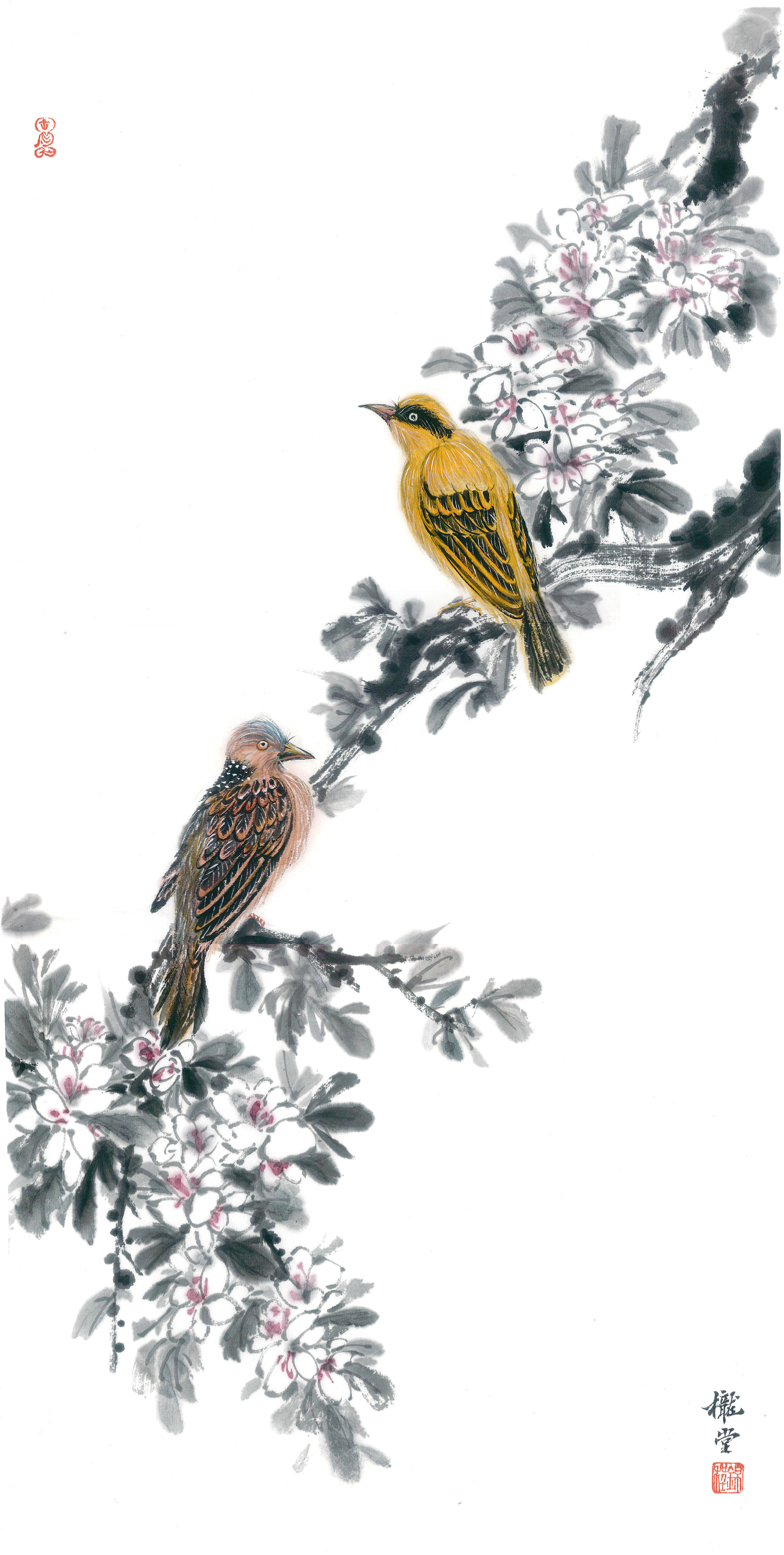 刘锦程的国画春天题材