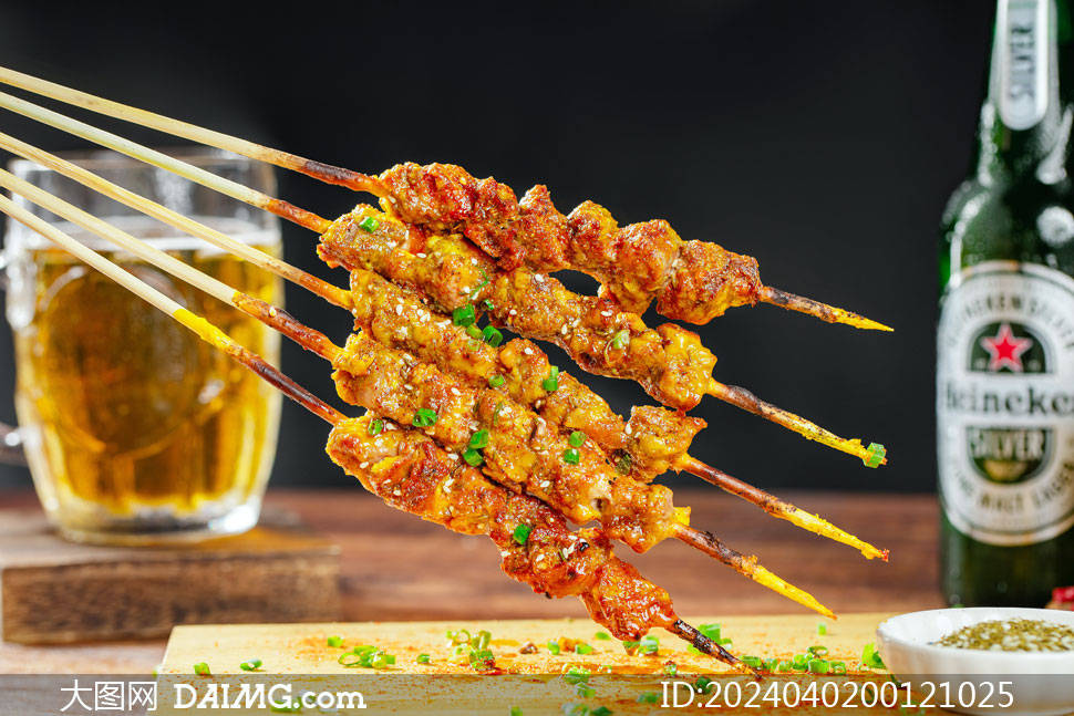 烧烤店美食羊肉串图片素材