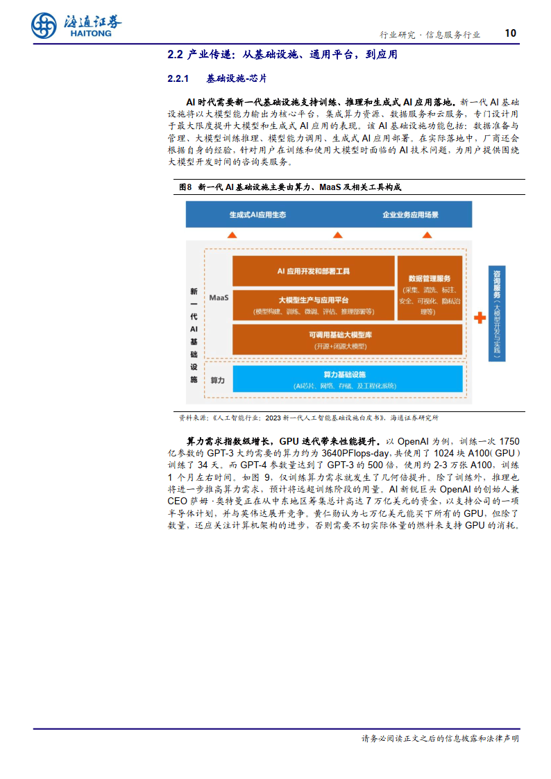 信息服务行业专题报告从安迪比尔到詹森奥特曼算力与应用的跃迁