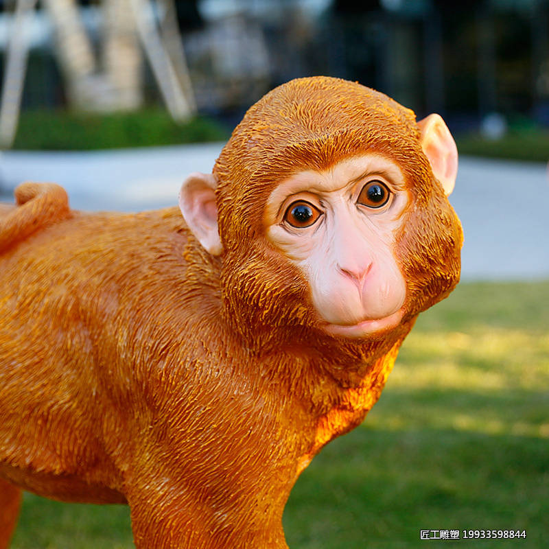 玻璃钢仿真猴子雕塑景区动物创意小品摆件
