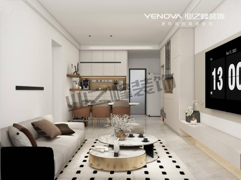 唐山华彩唐荣府118平方米现代简约风格装修效果案例业之峰装饰