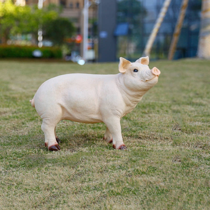 玻璃钢仿真小猪仔雕塑 草坪动物造型装饰