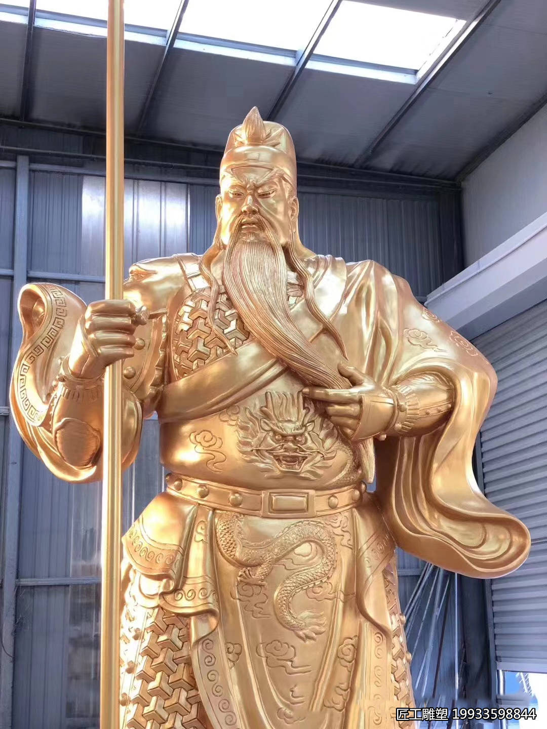 玻璃钢关公人物景观雕塑 大型摆件装饰品雕塑