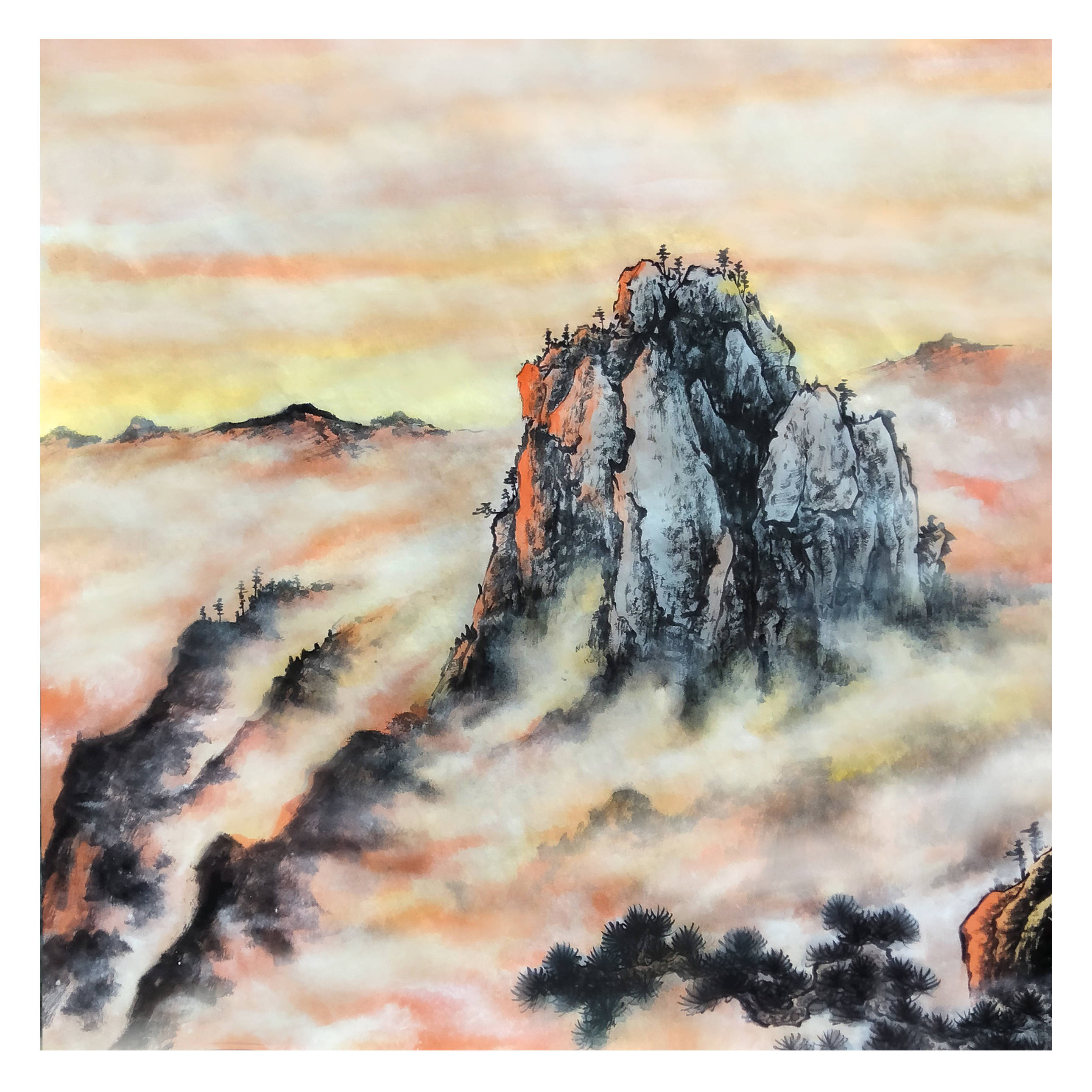 界画寒江---《黄山云海》系列山水作品(八)