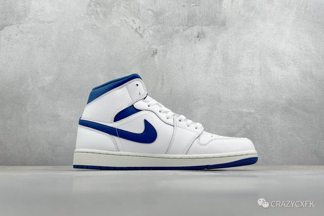 乔丹 air jordan 1 mid industrial blue 烟灰玉中帮篮球鞋