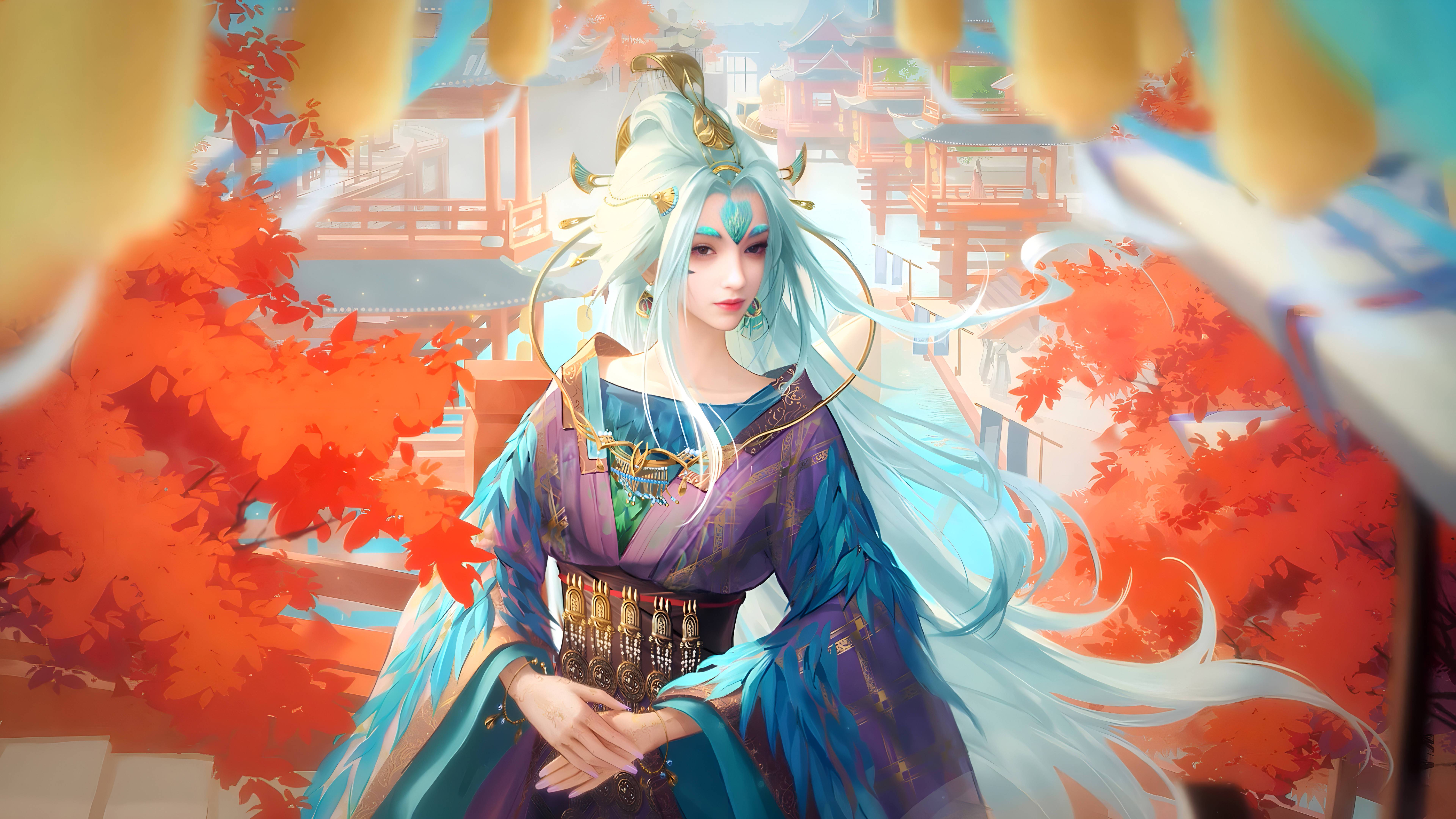 眷思量ai精修高清电脑壁纸:思量岛三位仙岛友人联动逆水寒