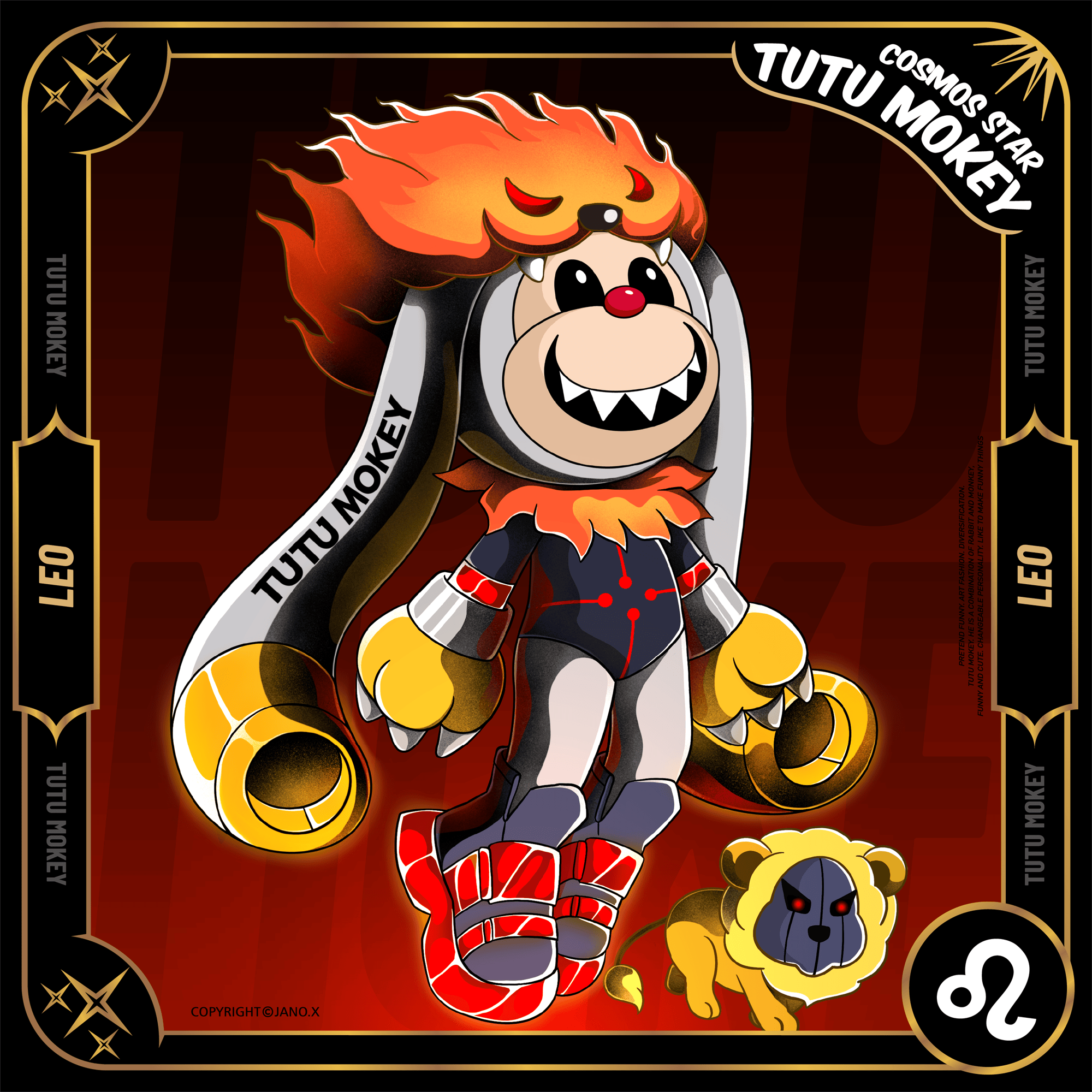 潮流艺术ip:tutumokey兔极猴-宇宙12星座主题潮玩角色插画.