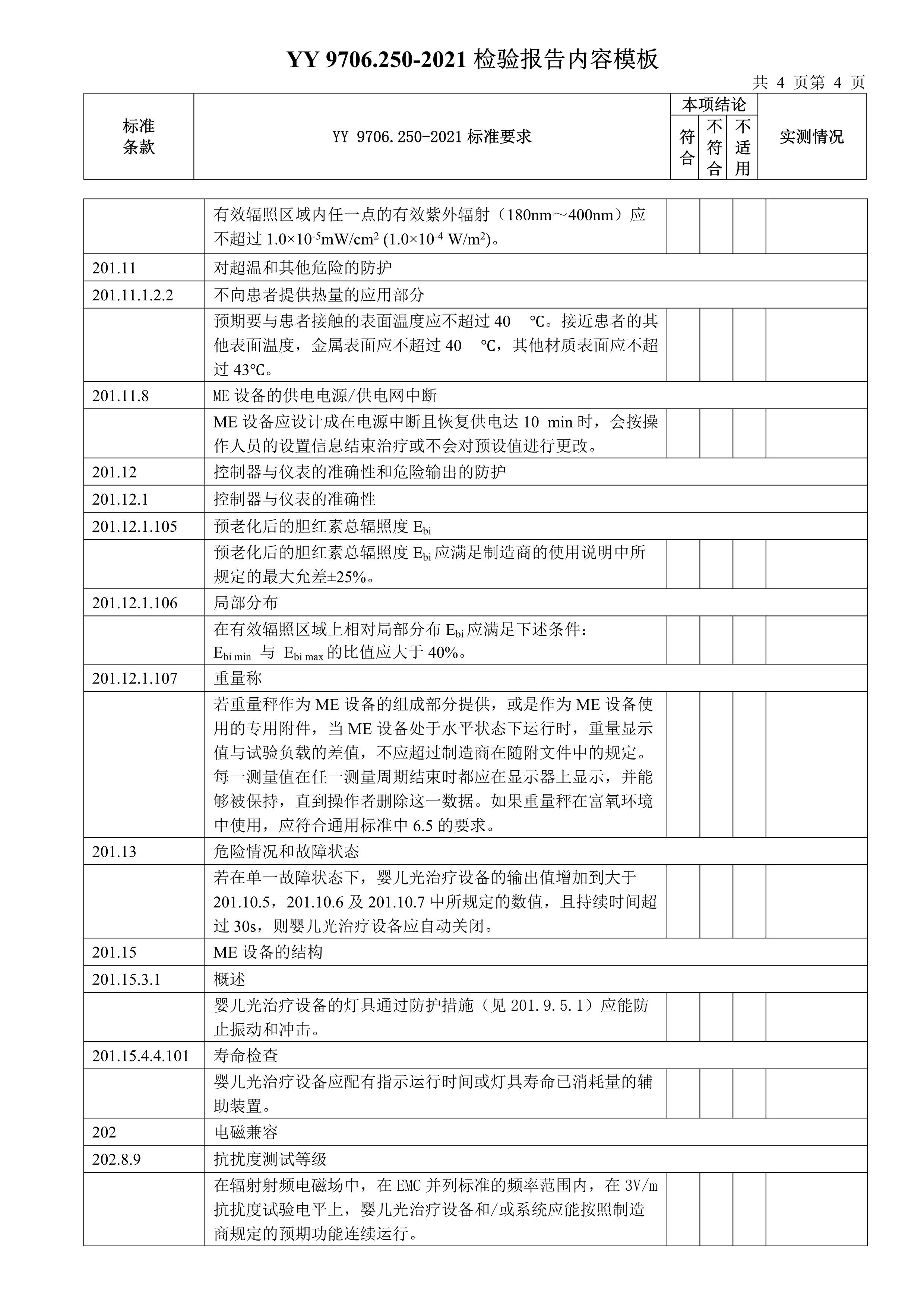 yy 9706.250-2021检验报告内容模板