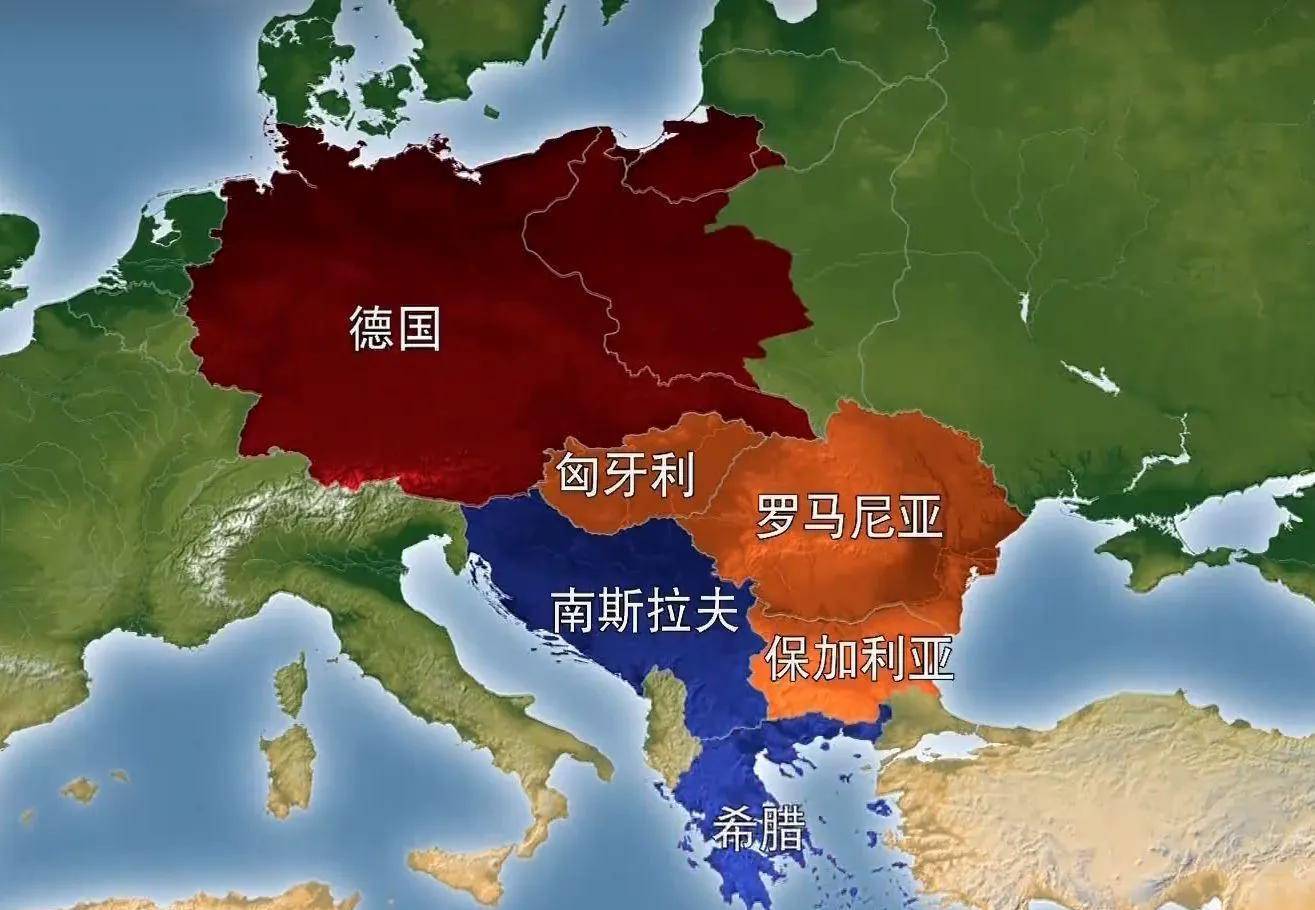 希腊王国,保加利亚王国,阿尔巴尼亚王国以及罗马尼亚王国的部分地区