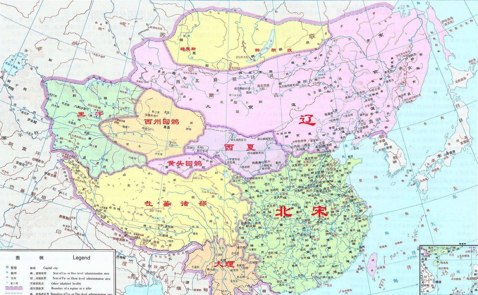 宋朝疆域最大时期地图图片