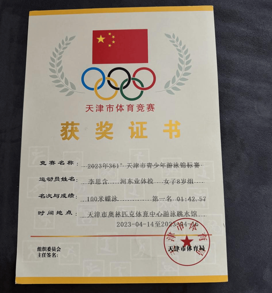 2024年天津市青少年游泳冠军赛人气亚军