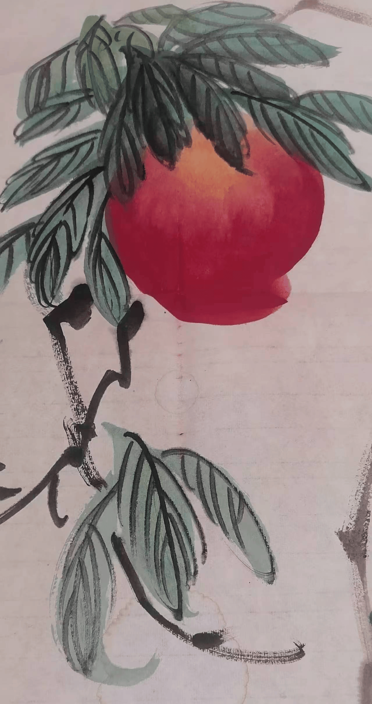 齐白石书画《寿桃》