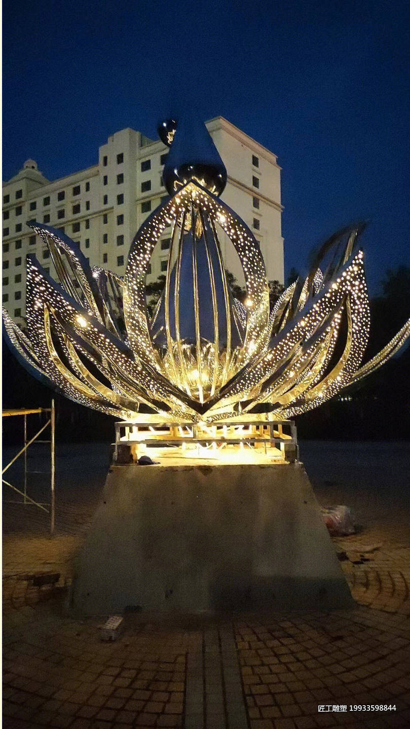不锈钢荷花雕塑厂 来自搜狐网