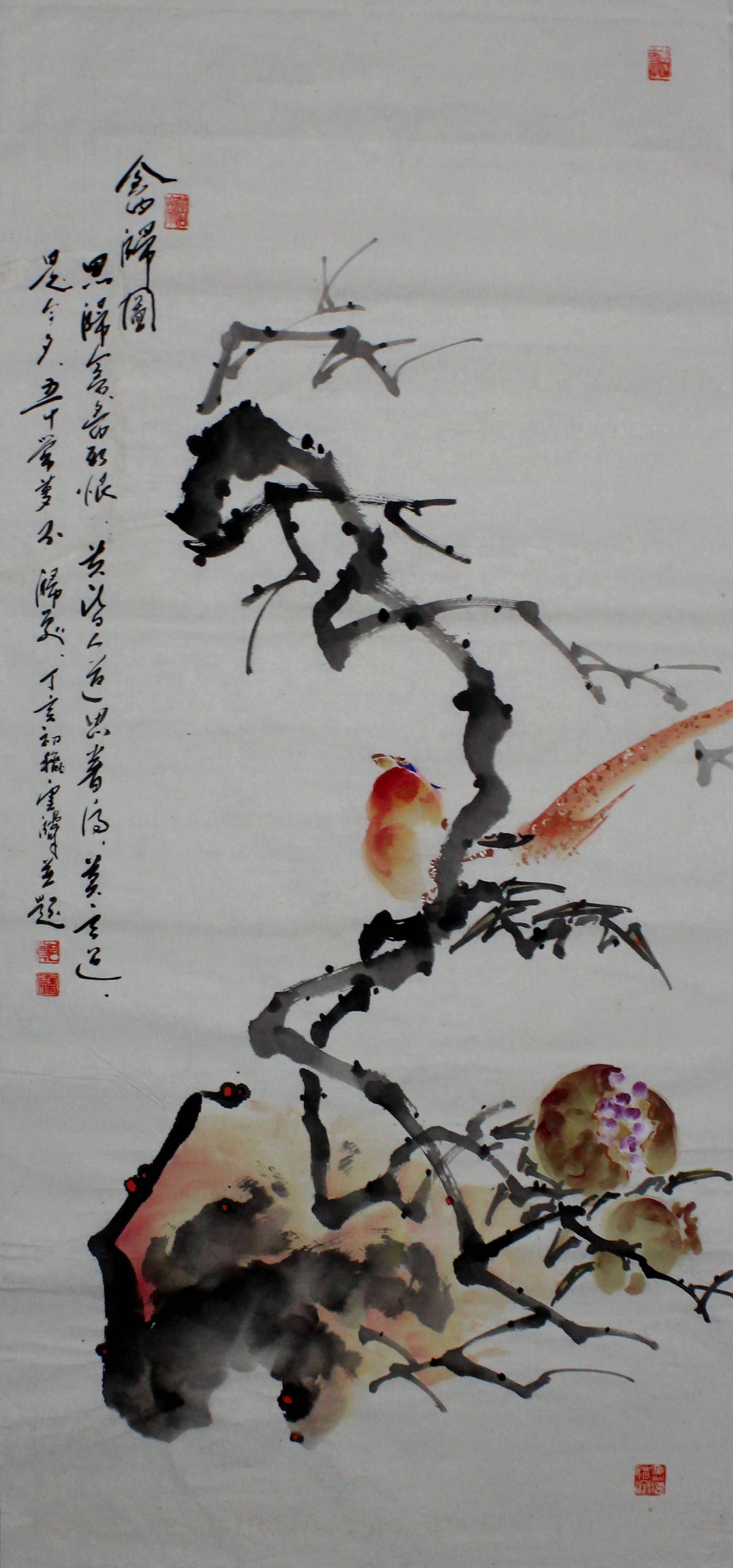 《锦鸡图》(立轴)…画家郑云涛中国花鸟画作品 共赏