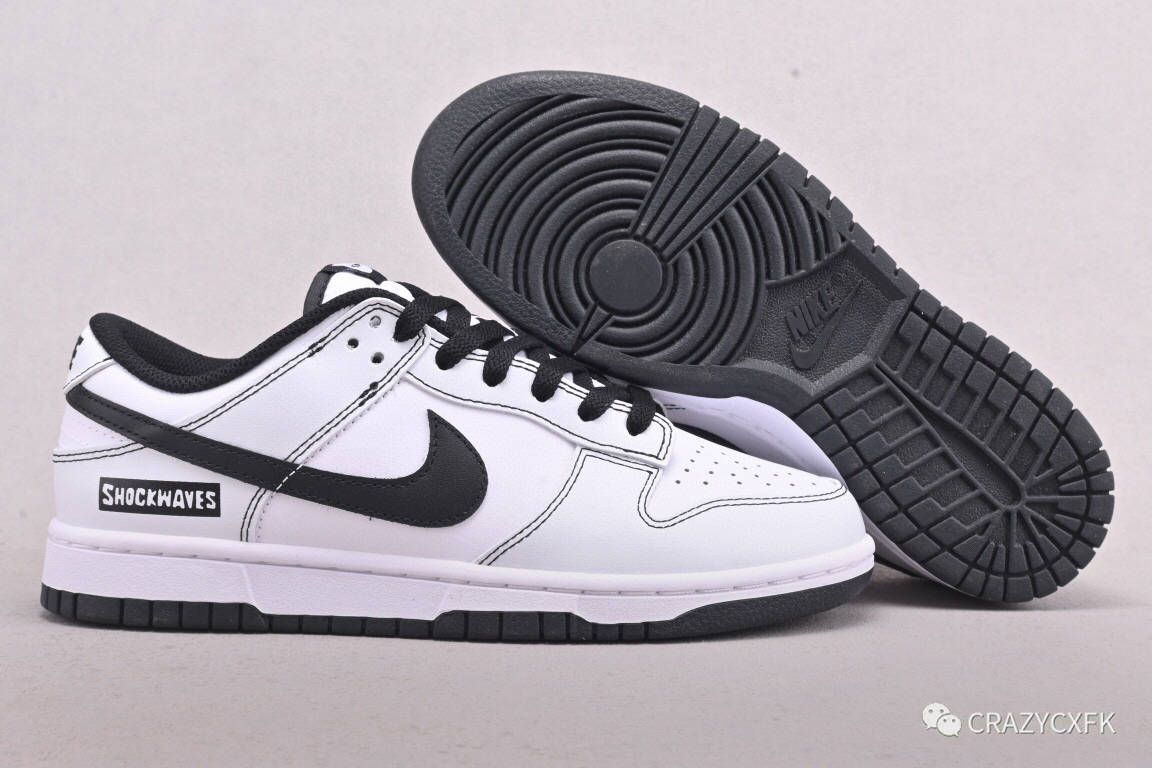 耐克 nike dunk low no 205 线条熊猫白黑低帮运动鞋