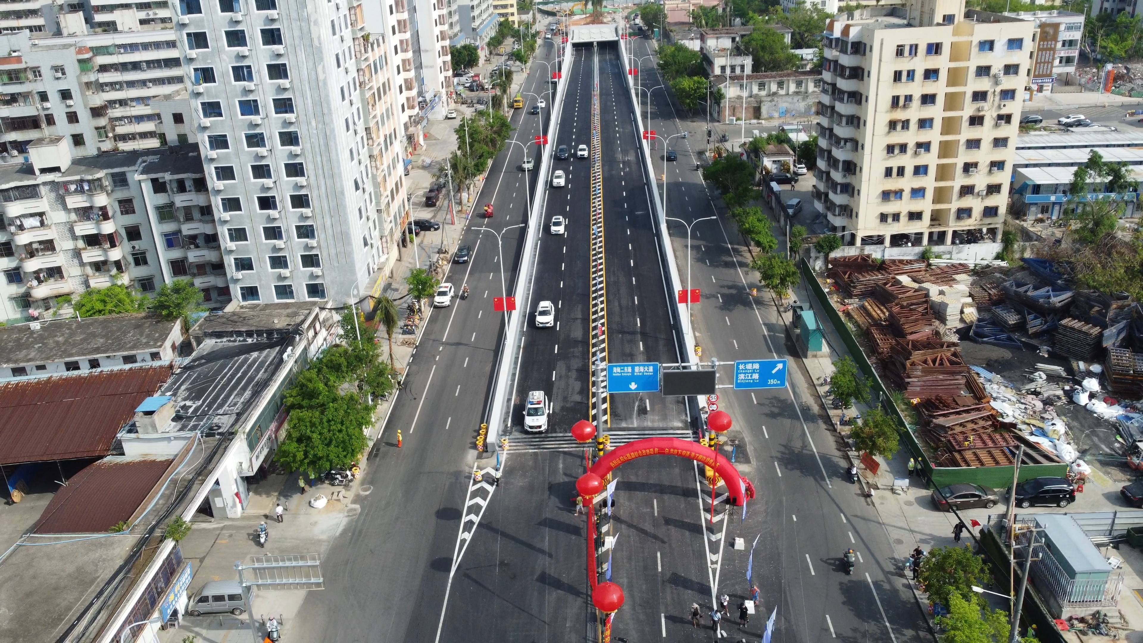 海口白龙路下穿通道工程10月1日实现通车