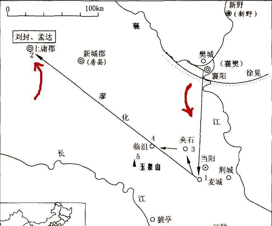 关羽败走麦城路线地图图片