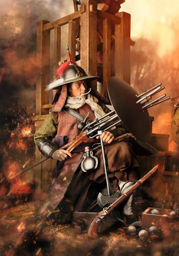 这几百名葡萄牙雇佣军组成的火枪阵列,就像现在的海马斯火j箭炮一样