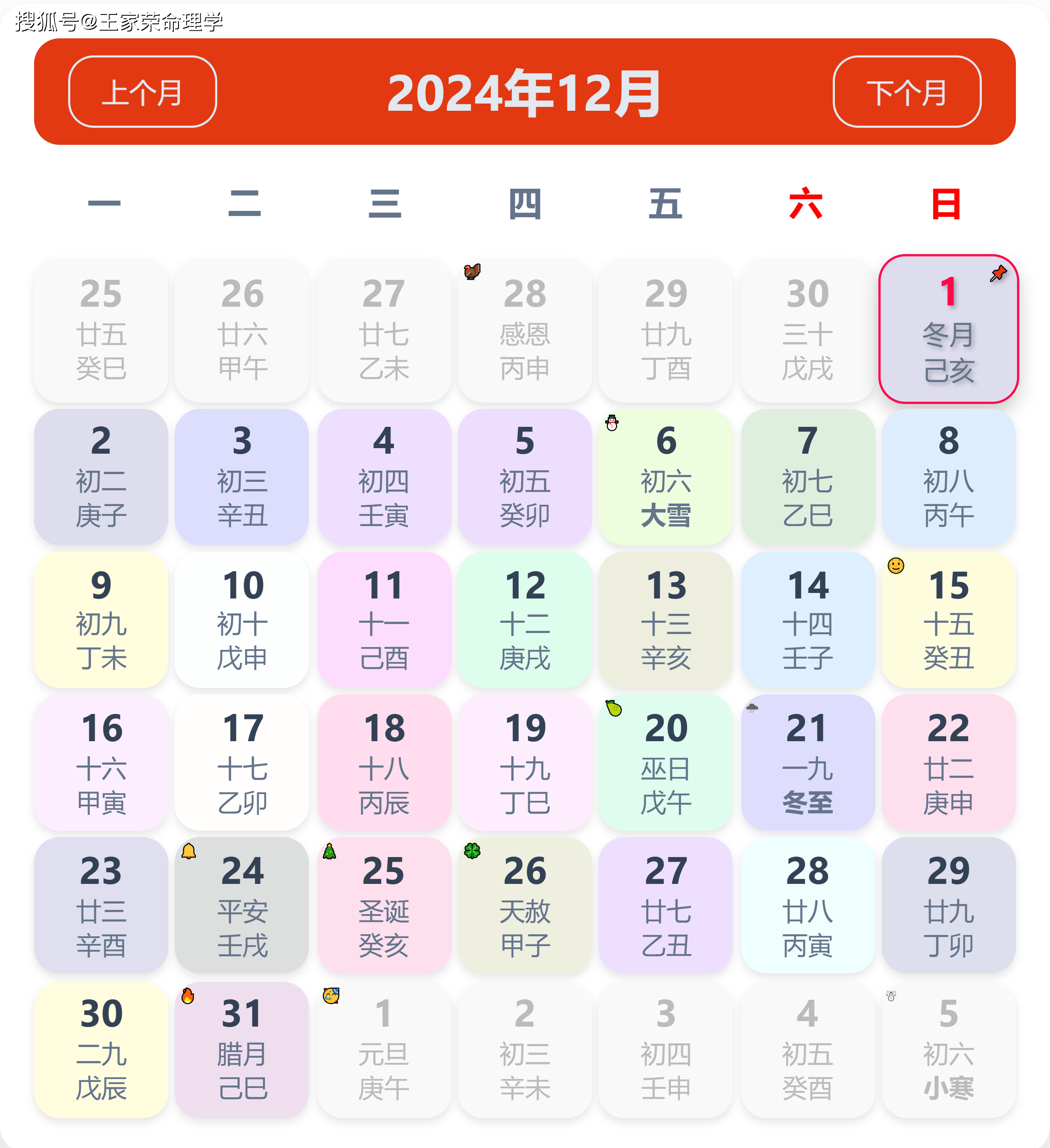 老黄历看日子生肖运势查询（2024年12月1日）