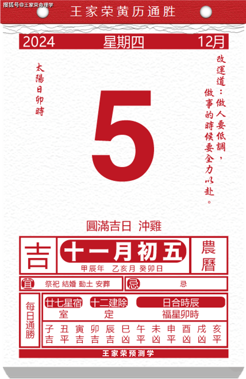 今日生肖黄历运势 2024年12月5日