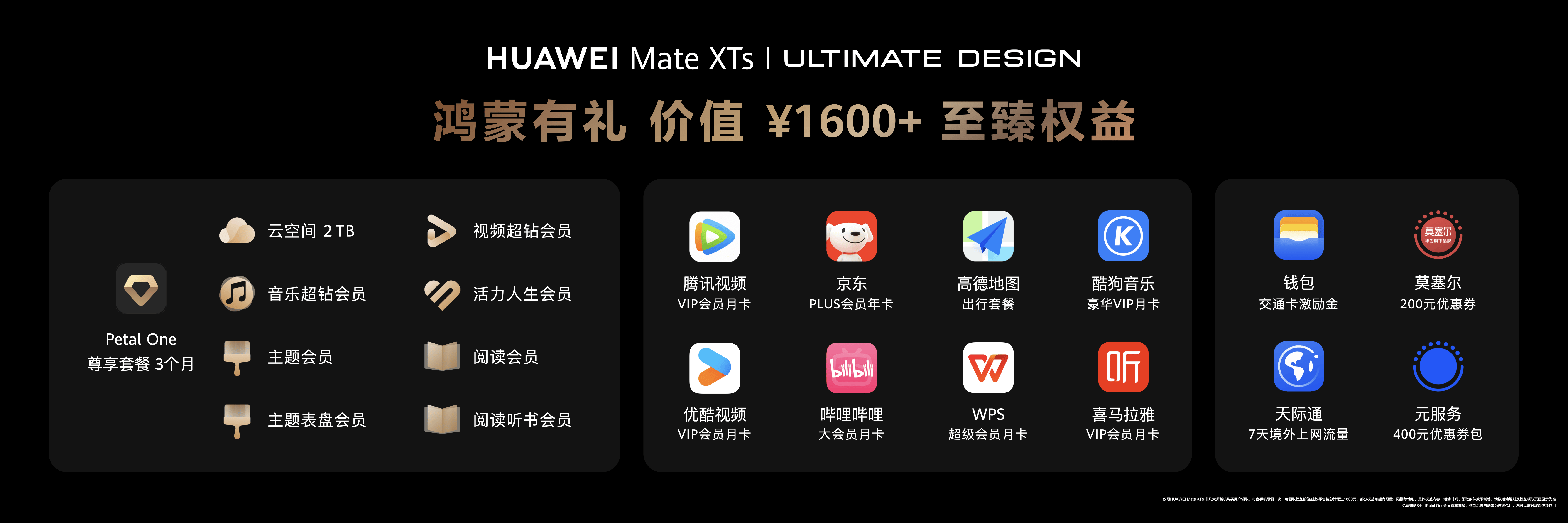 华为Mate XTs非凡大师后到手第一步：把1600+元「鸿蒙有礼」礼包领到手！ (图2)