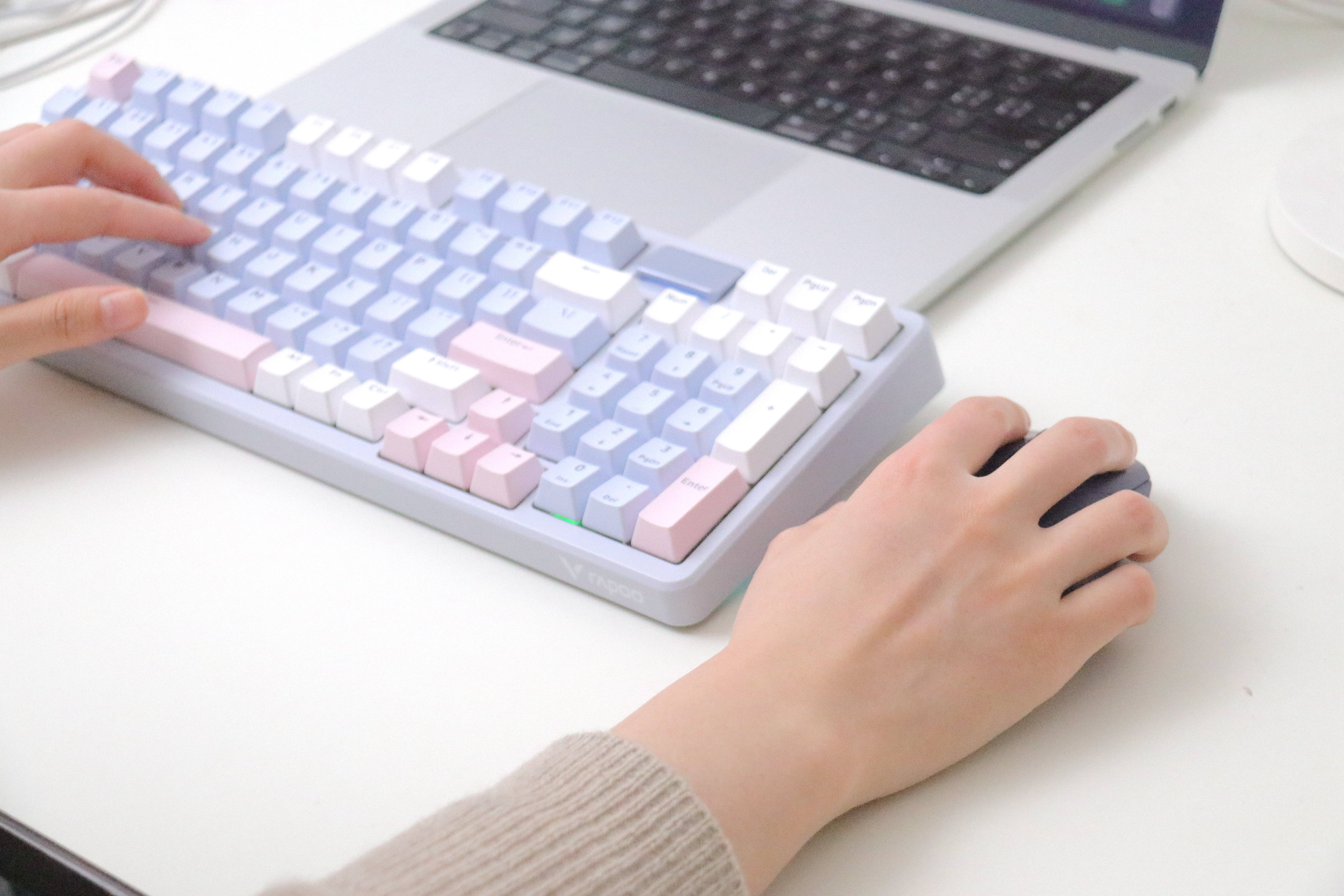 最强续航无线键鼠套装雷柏VT9MAX鼠标搭配V700DIY-98长续航版键盘，无线连接，不再续航焦虑