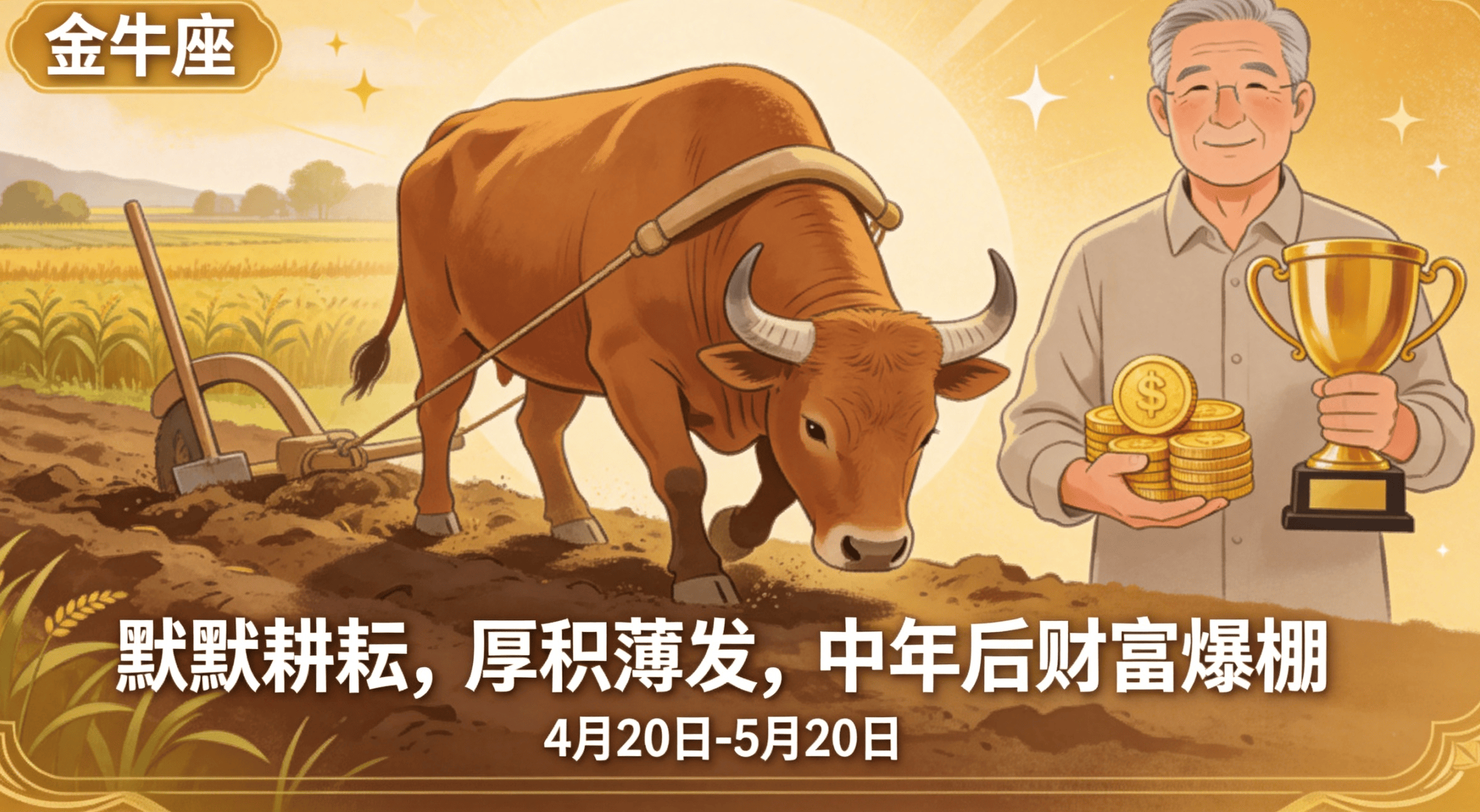 jimeng-2026-05-13-2217-金牛座：肃静汲引，动须相应，中年后钞票爆棚加入星座时候段 还有星座代表性的标....png