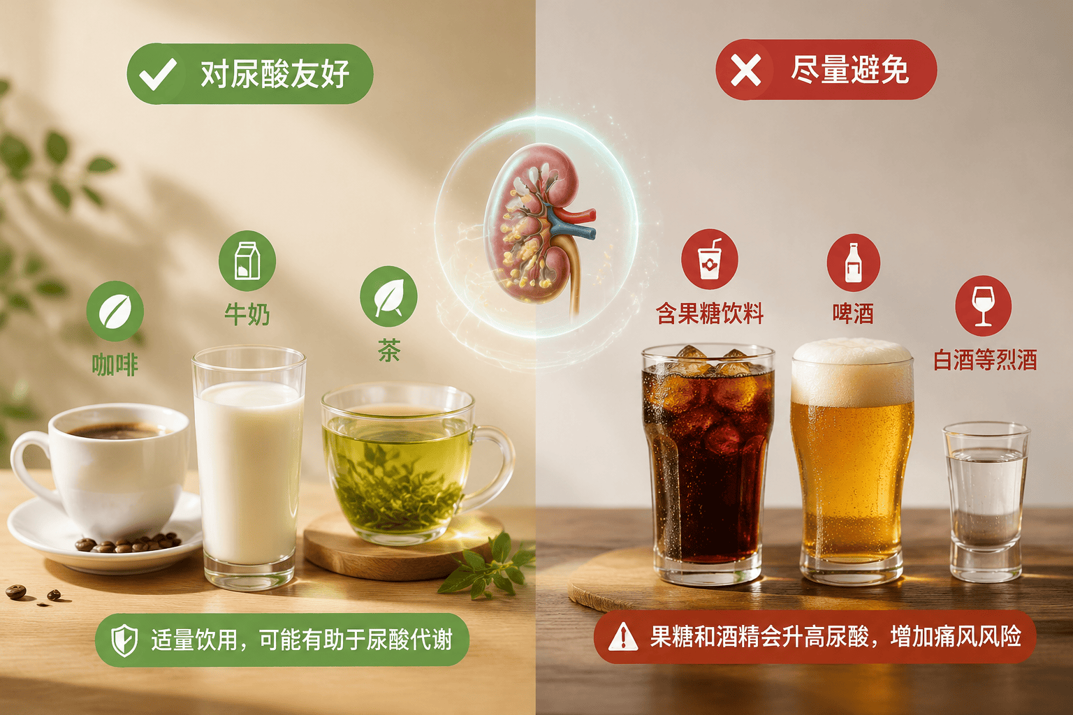 尿酸高能不能喝咖啡牛奶？2026年这些常见饮品对尿酸是敌是友