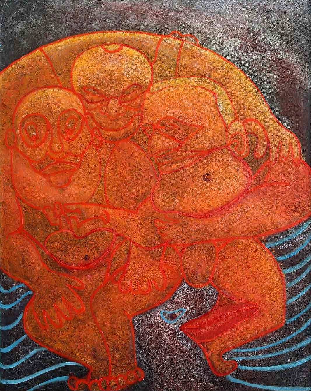 三个老顽童 100x80cm 布面油画 2018.jpg