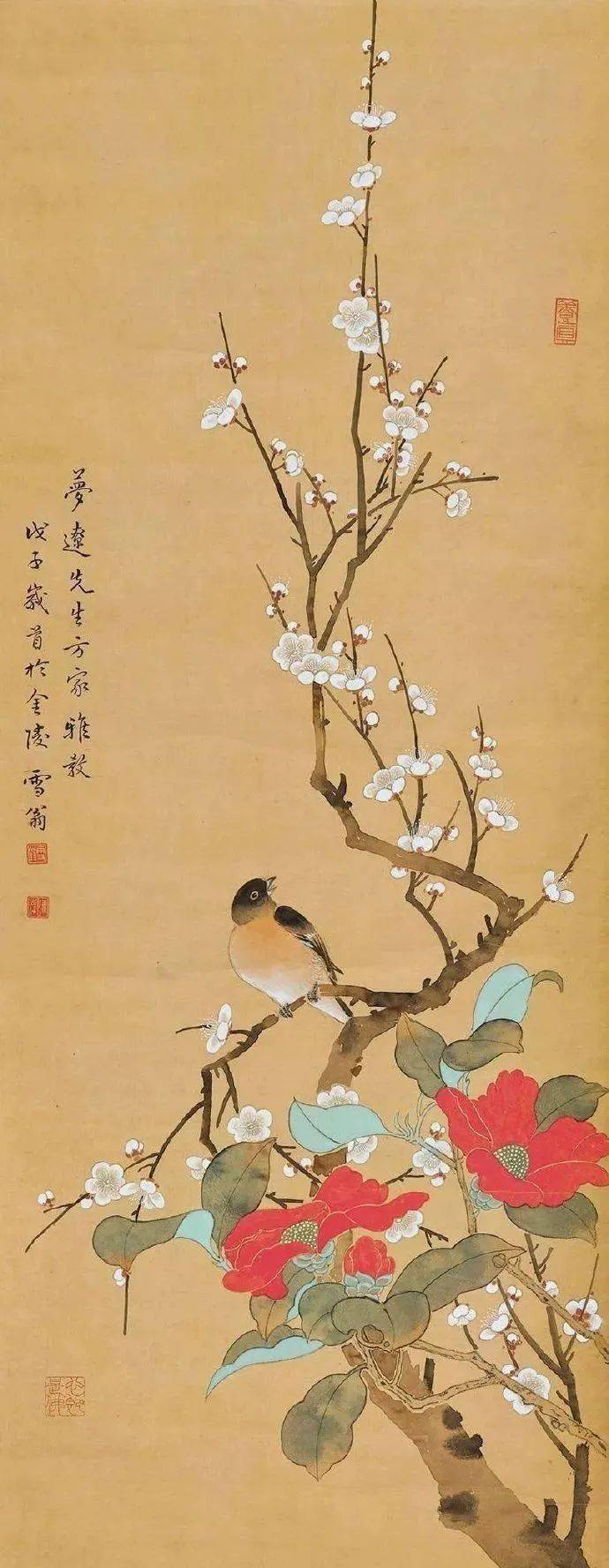 这梅花小鸟图,好美_工笔_国画_花鸟画