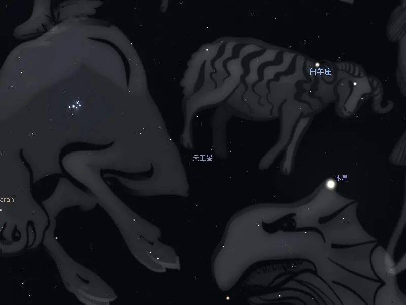 日没后位于东方天空.天王星在宝瓶座顺行.