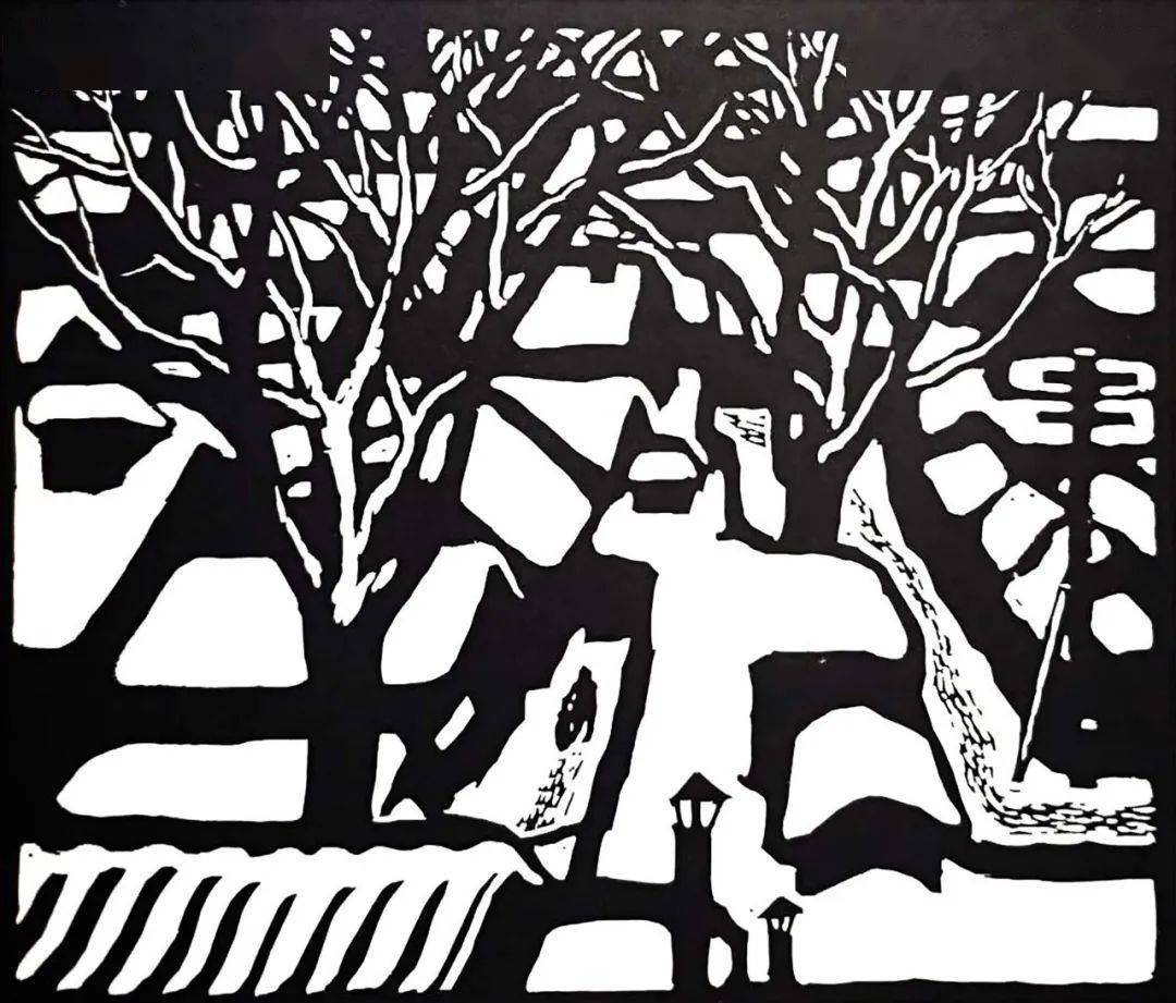 艺术家版画作品中的"雪世界"