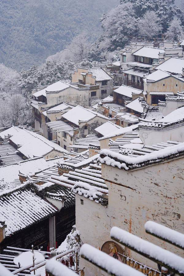 江西婺源 古村雪景美如画