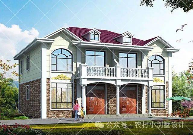 38套二层兄弟双拼别墅,2024新款二层农村兄弟双拼别墅自建房_图纸