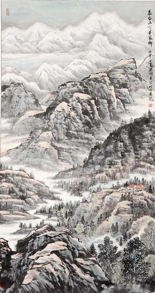 谭老师为你分享国画长白山大兴安岭水画作品