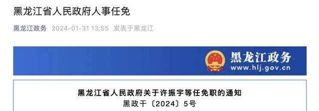 許振宇任黑龍江省政府副秘書長_時間_林業_工業