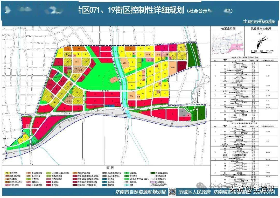 面向社會公示並徵求意見控制性詳細規劃濟南市歷城區王舍人片區071