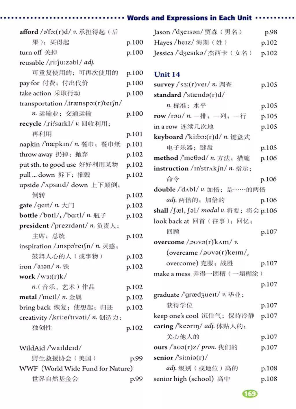 初中英语7~9年级下册英语单词表