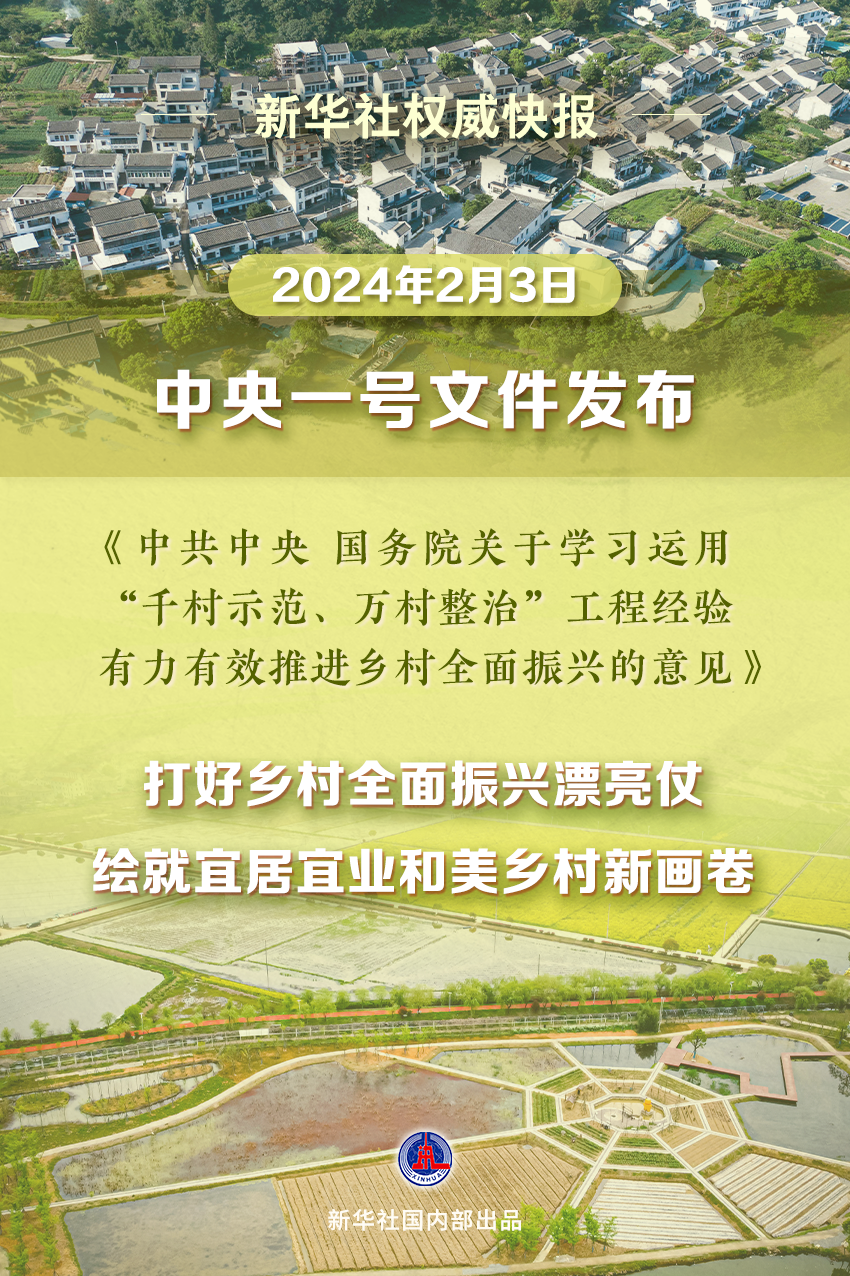 2024年中央一号文件公布 提出推进乡村全面振兴“路线图”_工作_中国_建设