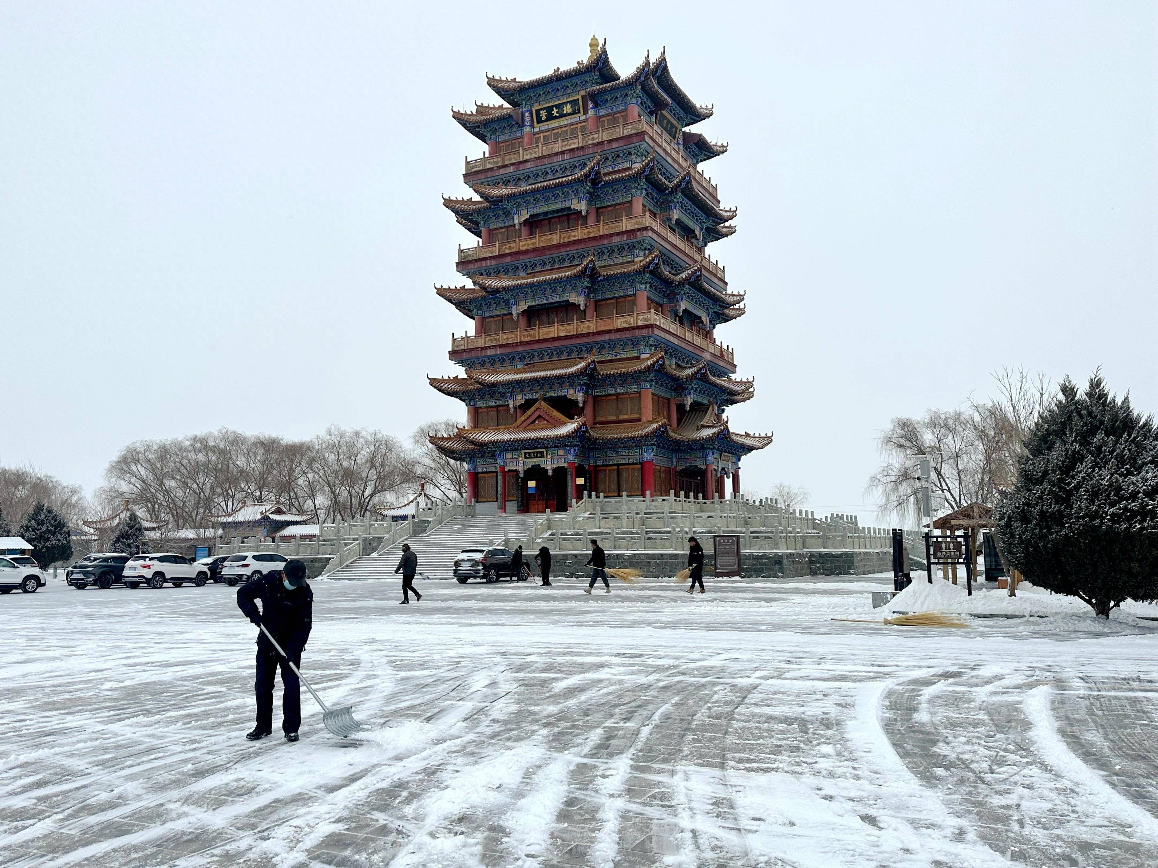 下雪是景