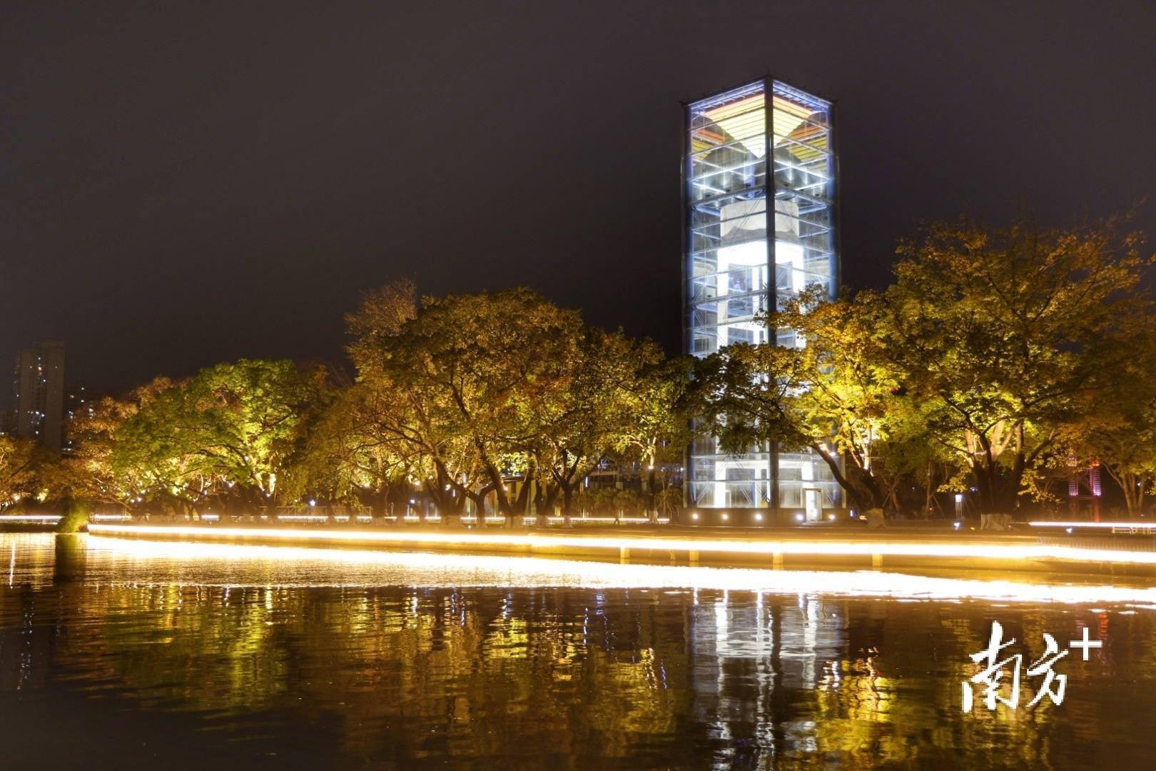 中山岐江公园夜景图片