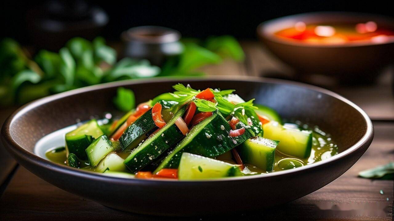 居家分享蒜泥黄瓜的简单做法,爽脆可口,回味无穷,家人都爱吃_道菜