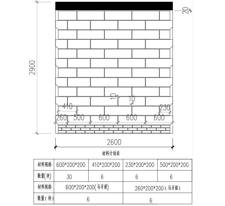 二次结构砌体排版图图片