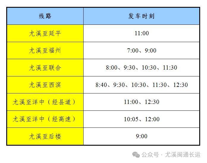春节期间,尤溪公交及班车运行调整公告_发车_客运_班线