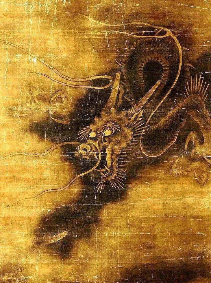 欣赏中国画中的龙_局部_陈容_九龙