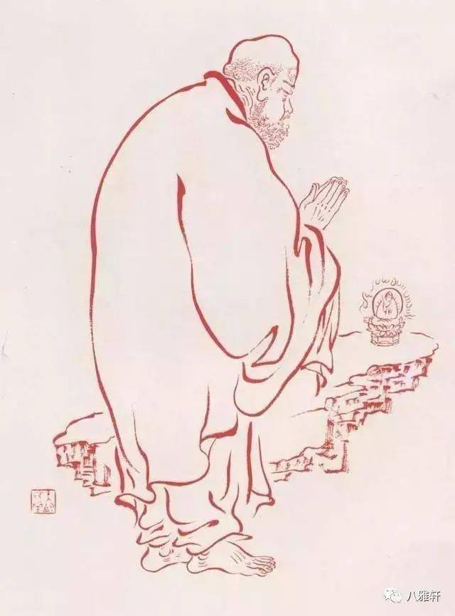 八雅轩丨【艺术经典】弘一法师108幅罗汉图,珍藏!_李叔同_绘画_书法