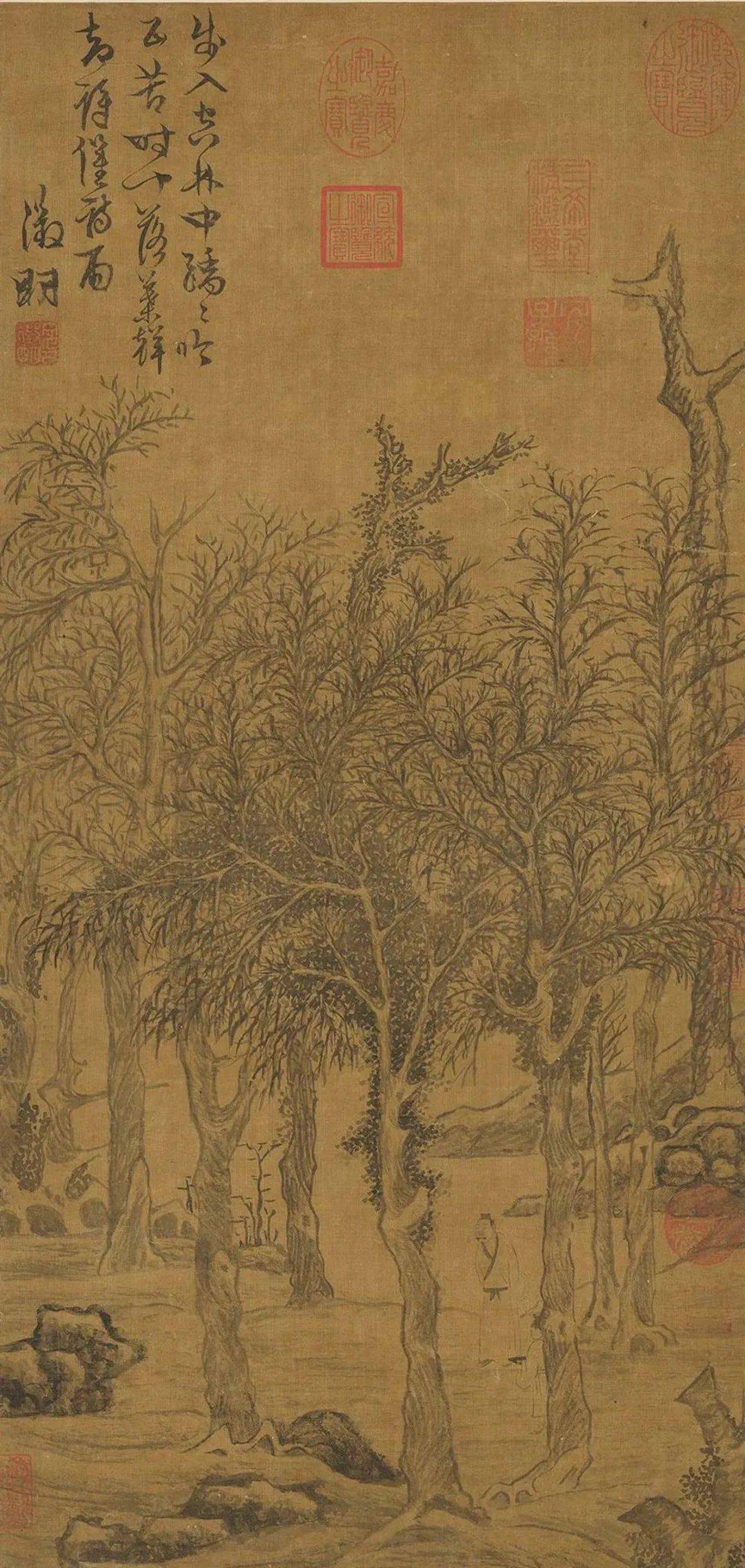 中国历代名家笔下的寒林图_李成_平远_山水画