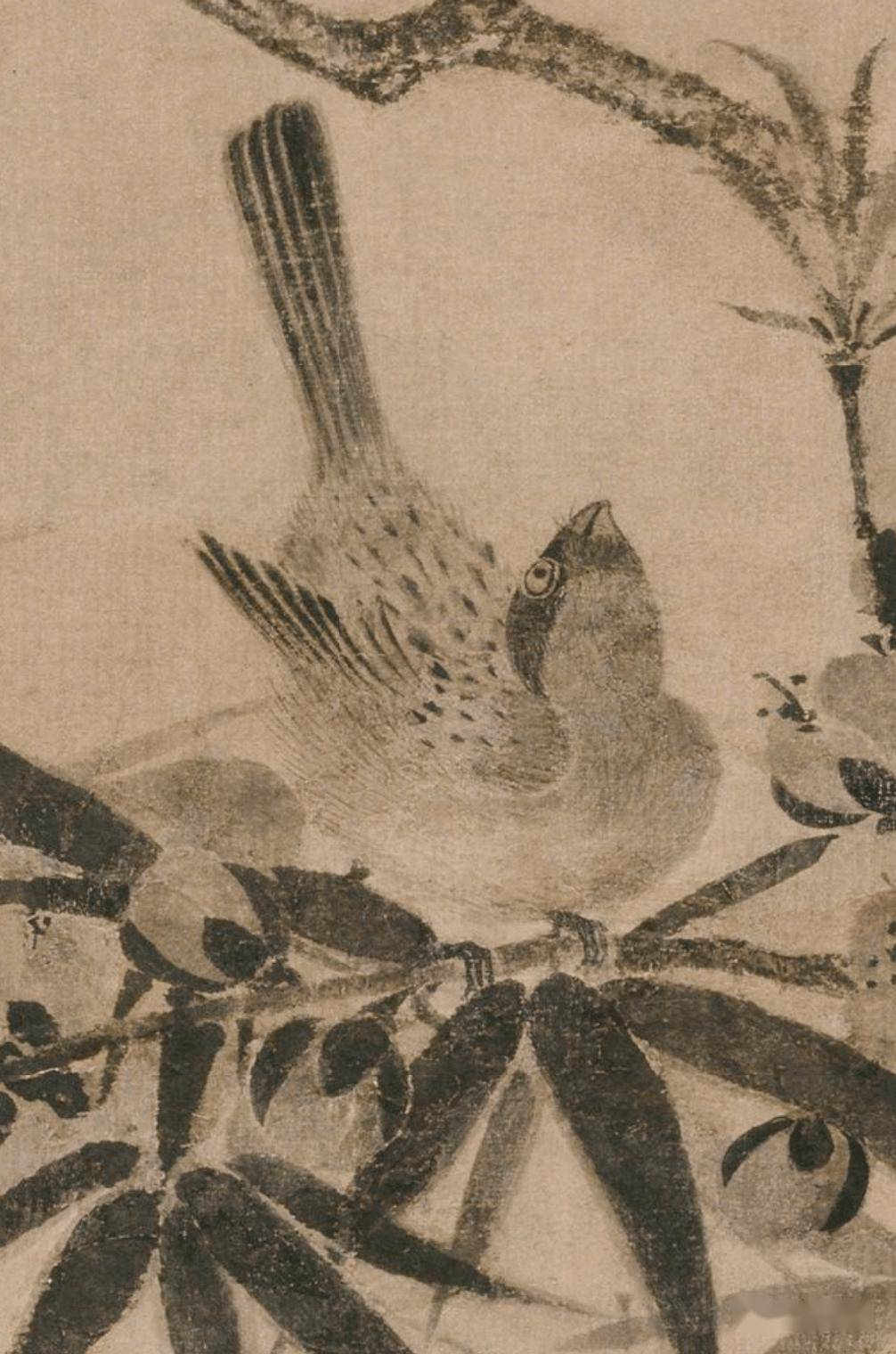 元王渊《桃竹锦鸡图》_水墨_故宫博物院_花鸟