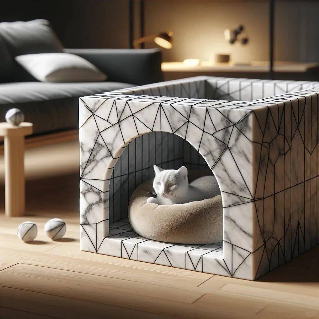 大理石猫窝设计,创意十足!_猫咪_石商城_石材